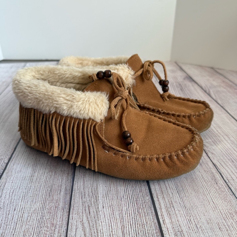 MINNETONKA Brown Moccasin Booties 7